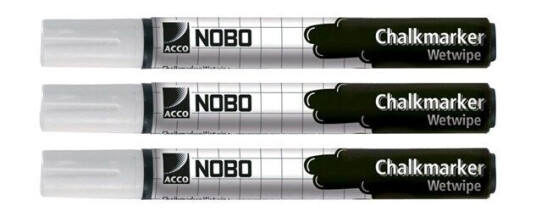 Nobo Chalkmaker marker Hvit pack of 3 Nobo Chalkmaker marker Hvit pack of 3