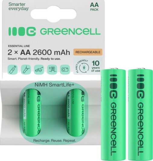 Green Cell AA 2600mAh 1,2V - 2-pakning Green Cell AA 2600mAh 1,2V - 2-pakning