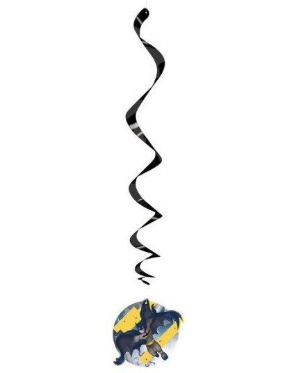 3 stk Hengende Swirl Dekorasjoner Lisensiert Batman 3 stk Hengende Swirl Dekorasjoner Lisensiert Batman