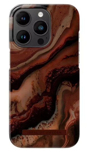 iDeal Of Sweden iPhone 14 Pro Fashion Deksel - MagSafe-Kompatibel - Dark Amber Marble