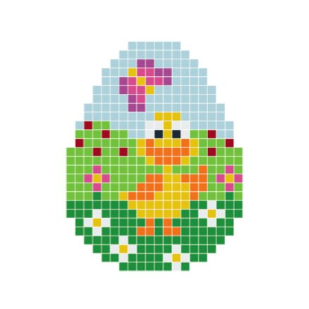 Pixelhobby  Stor Påskekylling Pixelhobby Påske Perlemønster