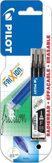 Pilot Frixion Point Refill/Pennspiss 0,5 Svart 3 Stk