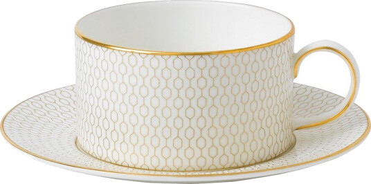Wedgwood Arris tekopp med skål Hvit