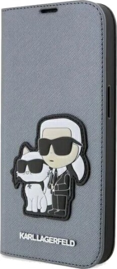 Karl Lagerfeld KLBKP14LSANKCPG iPhone 14 Pro 6.1" bookcase silver/silver Saffiano Karl & Choupette
