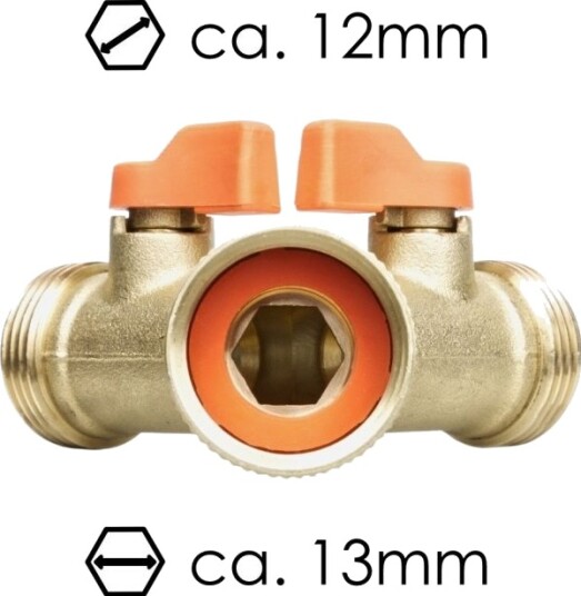 Bradas T-Stykke Gw3/4" X 2 Gz3/4" Kuleventiler Bradas T-Stykke Gw3/4" X 2 Gz3/4" Kuleventiler