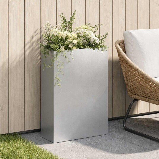 vidaXL Hageblomsterpotte Sølv 40 x 20 x 75 cm Rustfritt stål