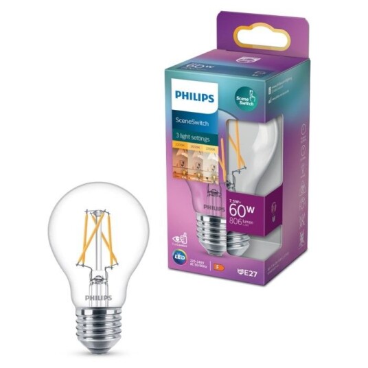 Philips Sceneswitch LED-pære E27 806 lm