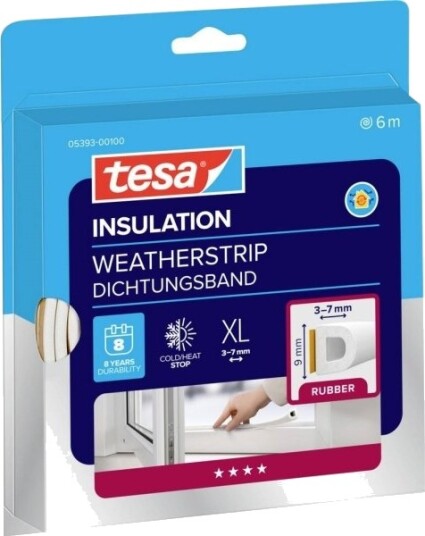 Tesa D Profil 05393 00100 01 Forseglingstape Tesamoll® Hvit L X B 6 M X 9 Mm 6 M