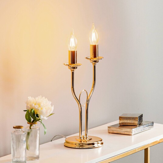 Domiluce Klassisk bordlampe Retro gull