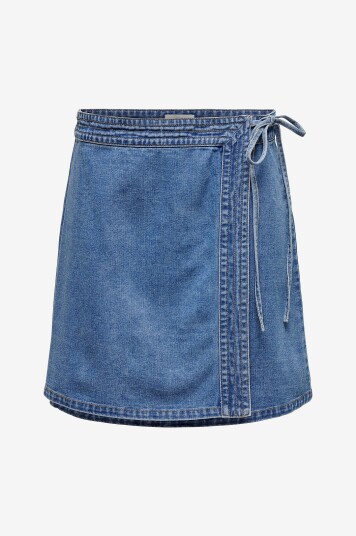Only Denim skjørt Onlvilla Wrap Tie Dnm Gua Blå