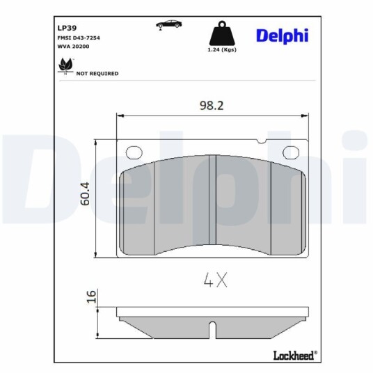 Bremseklosser DELPHI LP39