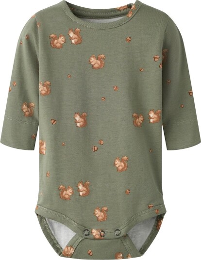 Name It Body I/e - NbmFeyan - Gløgg med basilikum - Name It - 56 - Langermet Body Armygrønn Grønn