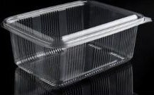 Plastbæger Catersource 2000 Ml 140X195x90 Mm Firkantet Hængslet Låg Rpet Klar,100 Stk/Ps 100 Stk.