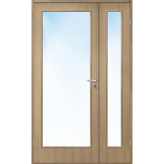 Sidefelt Bygg1 Sans FW Finer Eik Klart Glass Hvit Lasert