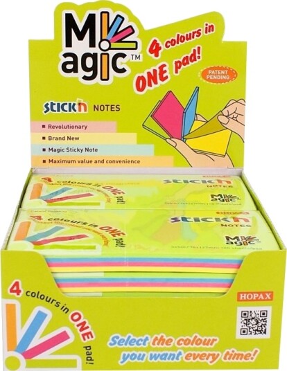 Magic Notesblok 76X127 100 Blad Assorterat Neon