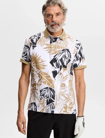J. Lindeberg Tour Tech Print Polo White XXL J. Lindeberg Tour Tech Print Polo White XXL