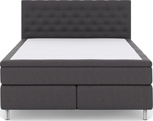Select No 5 Komplett Sengepakke 180x200 Fast Watergel Mørkegrå/Metallben