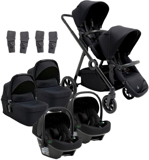 Beemoo Pro Multi 2 Tvillingvogn inkl. Route i-Size Babybilstol Coffee Black/Black Stone
