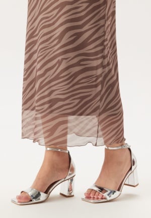 BUBBLEROOM Mid Heel Sandal Silver 40 BUBBLEROOM Mid Heel Sandal Silver 40