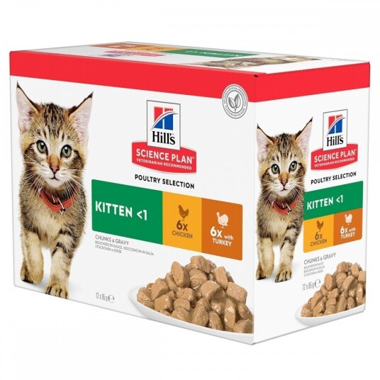 Hill's Science Plan Kattunge Våtfôr Kylling & Kalkun 12x85 g