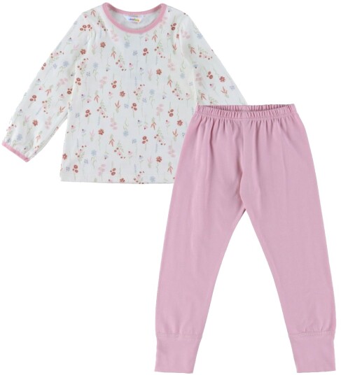 Joha Wild Flowers pyjamas til barn Off white