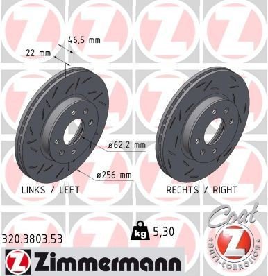 Bremseskive ZIMMERMANN 320.3803.53