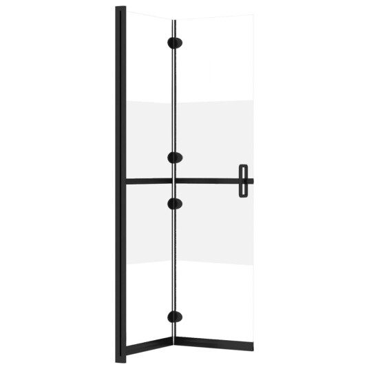 vidaXL Sammenleggbar dusjvegg med halvfrostet ESG-glass 90x190 cm