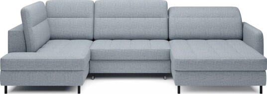 Berrto Sofa med Divan og Sjeselong 5 seters   Grå