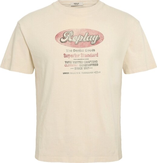 Replay T Shirt Over Cream XS