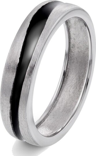 Alexander Ring i 925 sølv med sort enamel størrelse Ring i 925 sølv med sort enamel Str. 60