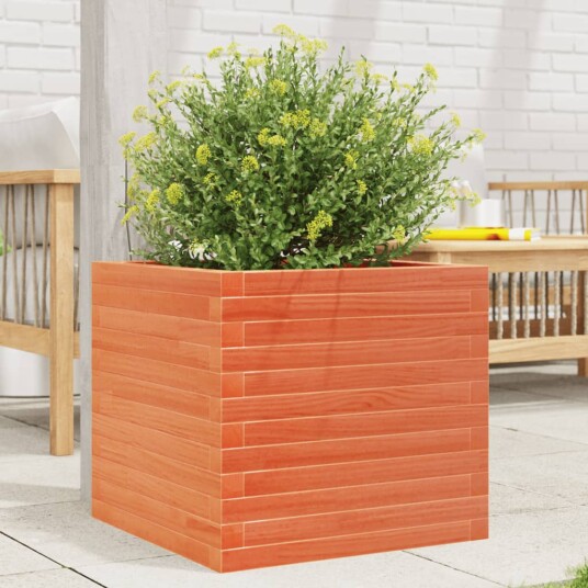 Plantekasse voksbrun 50x50x45,5 cm heltre furu