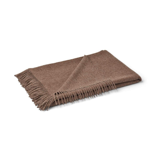Natures Collection Amanda pledd 100% baby alpakaull Mørk Brun