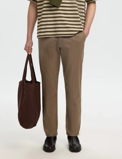 Selected Slm175 Slim New Miles Flex Pant Noos Brown 34 x 32