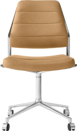 454 Swivel Chair With wheels Camel Leather