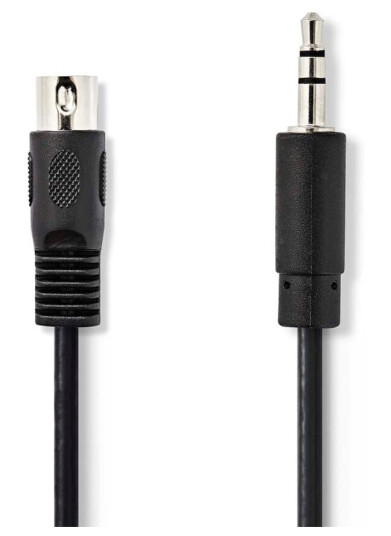 Nedis 2m 5-pins DIN lydkabel til lydenheter - Sort, Nikkelbelagt Nedis 2m 5-pins DIN lydkabel til lydenheter - Sort, Nikkelbelagt