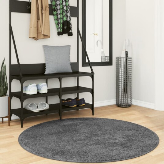Teppe OVIEDO kort luv antrasitt Ø 120 cm 8721012230804