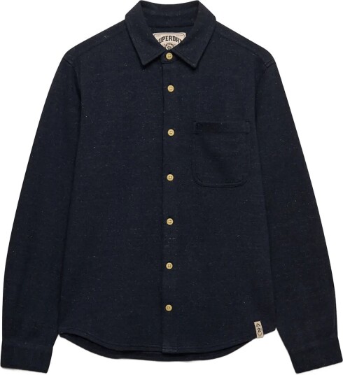 Superdry Twill Tweed Jersey Shirt Navy XXL