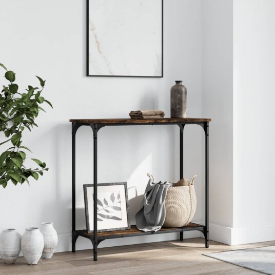 Konsollbord røkt eik 75x30,5x75 cm konstruert tre 8721012194915