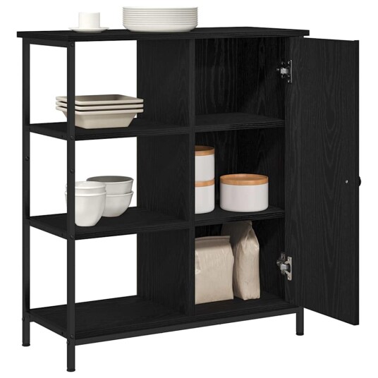 Sideboard Svart Eik 70x30x80 cm Konstruert Tre Sideboard Svart Eik 70x30x80 cm Konstruert Tre