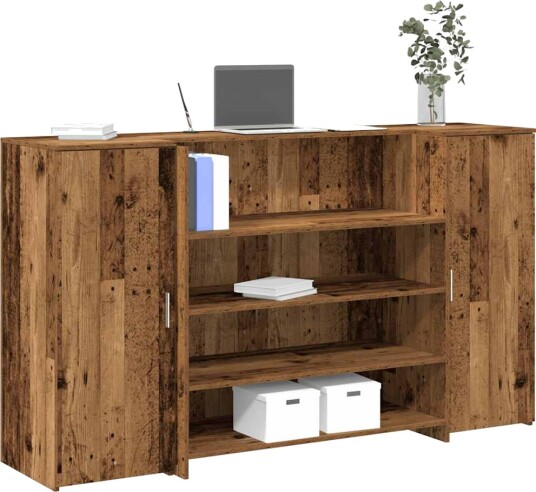 Resepsjonspult gammelt tre 180x50x103,5 cm konstruert tre Resepsjonspult gammelt tre 180x50x103,5 cm konstruert tre