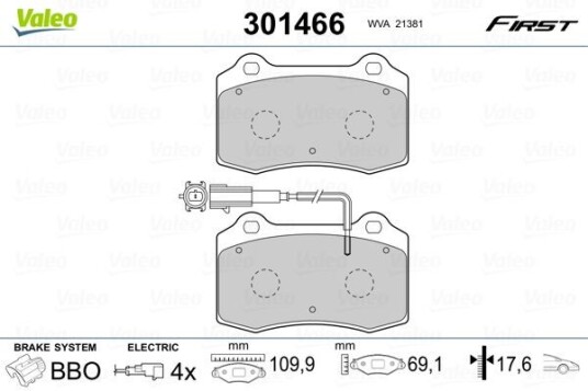 Bremseklosser VALEO 301466
