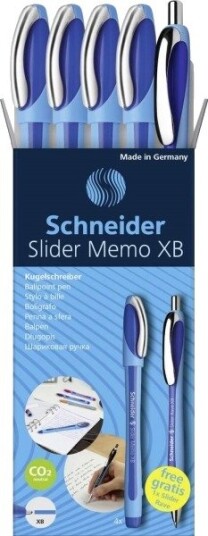 Schneider Kulepenn Memo + 1X Rave Blå Etui (4X)