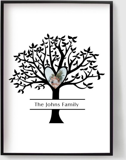 Personalisert Plakat Familietre Fotokollasj