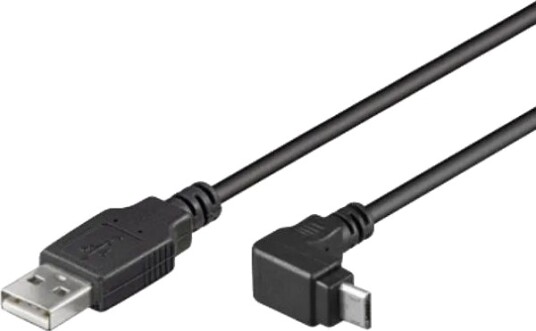 Premiumcord Usb-Kabel Micro Usb 2.0 A-B, 90° Kontakt 1 M (Svart)