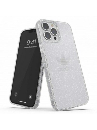 Adidas Or Glitter Klart Deksel til iPhone 13 Pro Max 6,7" Transparent Sølv