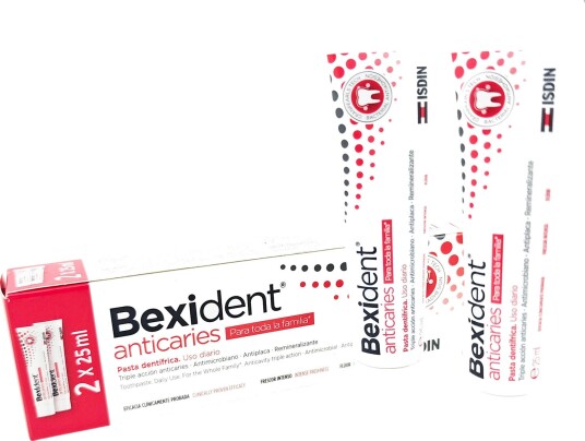 Fluorinnhold Tannpasta BEXIDENT AntiCaries Cranpearls Tech 2 x 25 ml