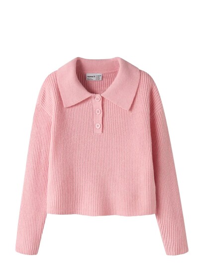 Name It Nkfnia Ls Loose Polo Knit Lnoos Pink 146 152 Name It Nkfnia Ls Loose Polo Knit Lnoos Pink 146 152
