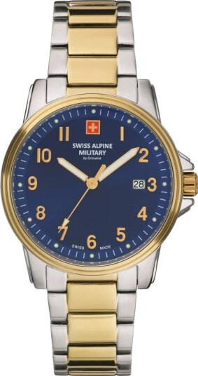 Swiss Alpine Military Herreklokke 7011.1145 Classic Blå/Gulltonet