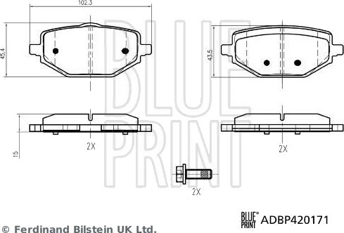 BLUE PRINT ADBP420171 Bremseklosser