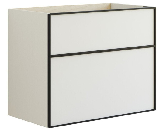 Dansani Inzo Alu-ramme Svart Underskap 2 Skuff Hvit Matt / 80cm